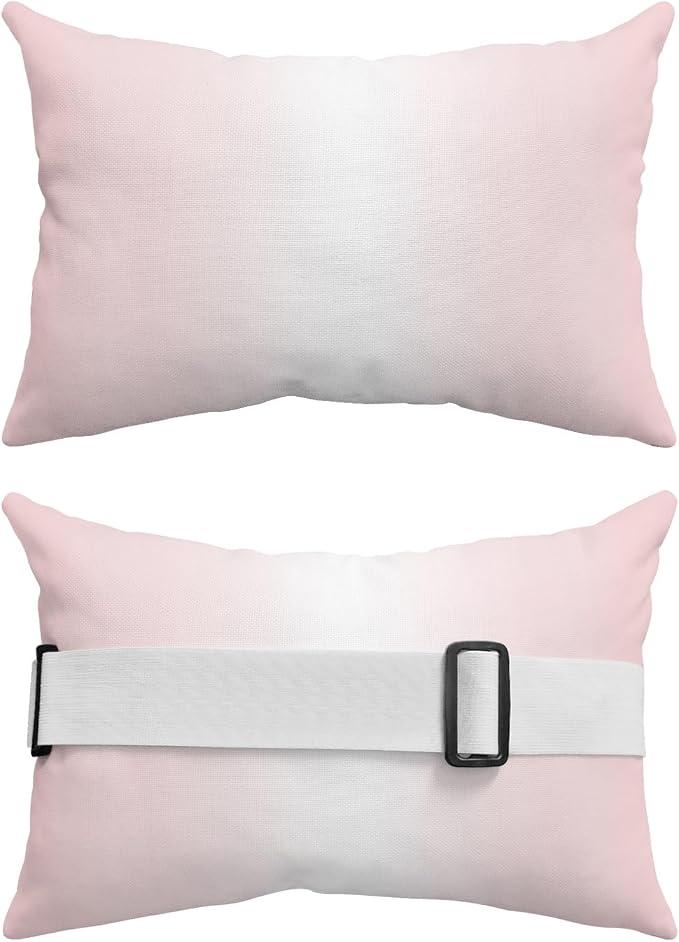 Pack of 4 Outdoor Lumbar Pillow Covers 12x20 Inch, Pink Ombre Waterproof Throw Pillow Covers Set, Aesthetics Modern Abstract Art Gradient Indoor&Outdoor Decorative Cushion Cases for Patio Porch Car