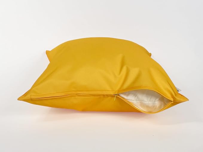 Pack of 2 Outdoor 20''x20'' Waterproof Yellow Throw Pillow Covers Decorative Square Patio Pillows for Patio Furniture (Samoan Sun)