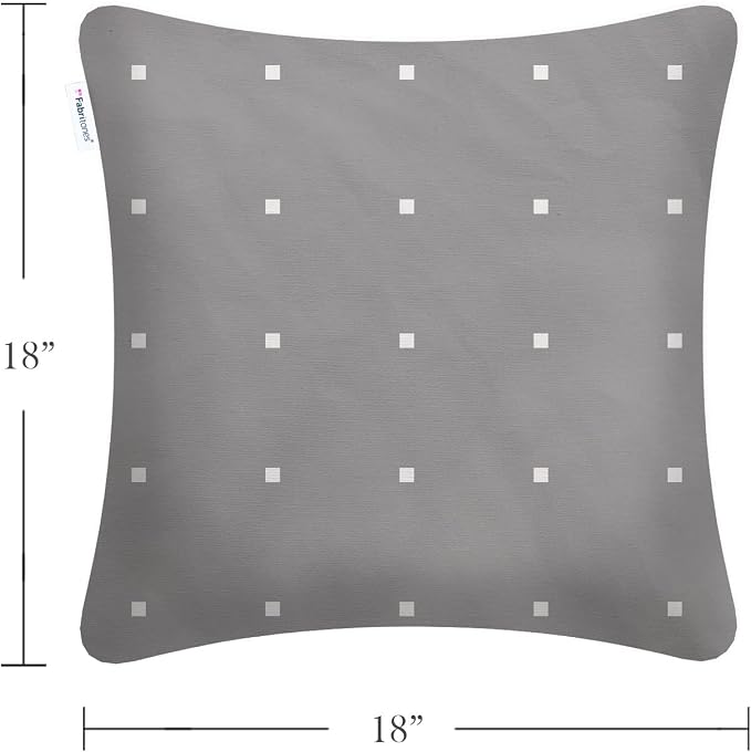 Outdoor Waterproof Decorative Throw Pillows with Inserts for Patio Furniture, 18x18 Inch Fade Resistant Patio Garden Cushions for Couch Bed Sofa, Polka Dot Grey