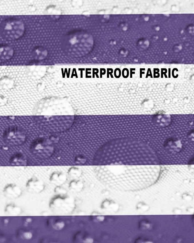 Outdoor Waterproof Pillow Covers for Patio Furniture Purple and White Stripes Decorative Throw Pillow Cover Solid Striped Pillowcases Set of 2 Cushion Case for Sofa Couch Chair 18 x 18 in
