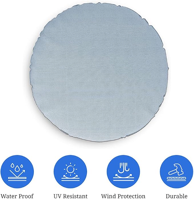 Covers & all Round Pillow Cover, Weather & UV Resistant Water Repellant Protector for Pillows Home Office Living Room Decor Chair Sofa Couch, with Zippers (32" Diameter x 5" H, Sky Blue)