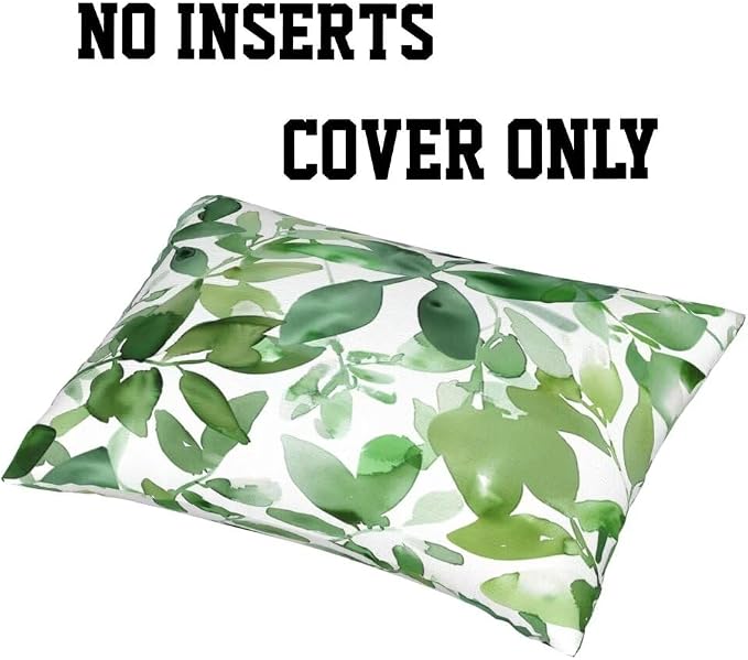 Outdoor Pillows Waterproof Set of 2 Outdoor Pillow Covers 12x20 Inch, Green Throw Pillows Plant Pillow Covers, Summer Garden Decorative Pillows Outdoor Pillows for Patio Furniture Car Home Decor-hs111