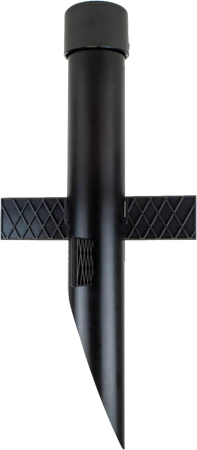 17" Outdoor Landscape Lighting Mounting Post – Heavy Duty ABS Ground Stake with Stabilizing Wings & 1/2" NPT Threaded Cap for Flood Lights, Spotlights & Outdoor Fixtures, MPOST17