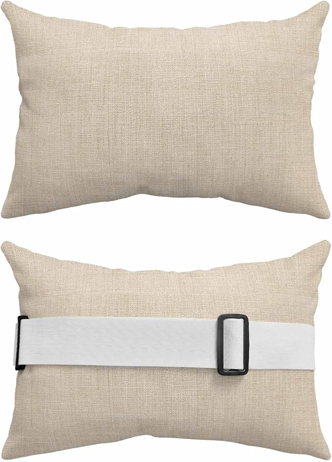 Pack of 4 Outdoor Lumbar Pillow Covers 12x20 Inch, Vintage Cream Waterproof Throw Pillow Covers Set, Farmhouse Retro Beige Solid Color Indoor&Outdoor Decorative Cushion Cases for Patio Porch Beach