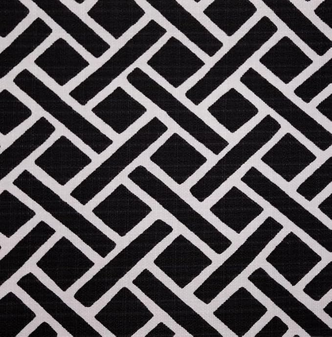 RSH Décor Neck Roll Bolster Pillows – Set of 2 | 20” x 6” | Outdoor Throw Pillows for Patio Furniture, Porch, Deck, or Poolside Lounging | All-Weather Fabric, Water, & Fade-Resistant | Black Geometric