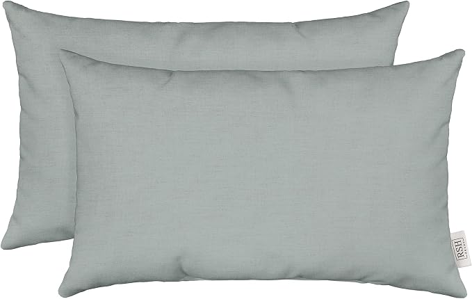 RSH Décor Sunbrella Jumbo Lumbar Pillow Covers – Set of 2 | 26" x 16" | Outdoor Use – Patio, Lounge, Adirondack, Deck | Water & Fade-Resistant | Play Sky | Includes Down-Alternative Inserts