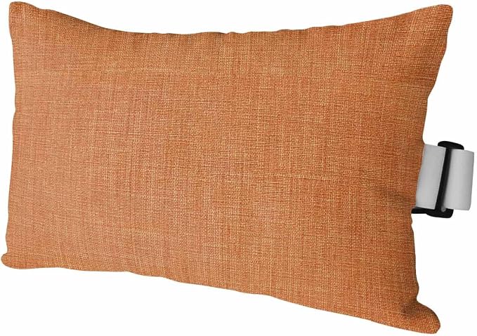 Outdoor Pillow for Chaise Lounge Chair Orange Rustic Vintage Burlap Texture Outdoor Pillows Waterproof with Adjustable Strap Headrest Lumbar Pillows for Garden Patio Furniture 1 Pack 12" x 20"