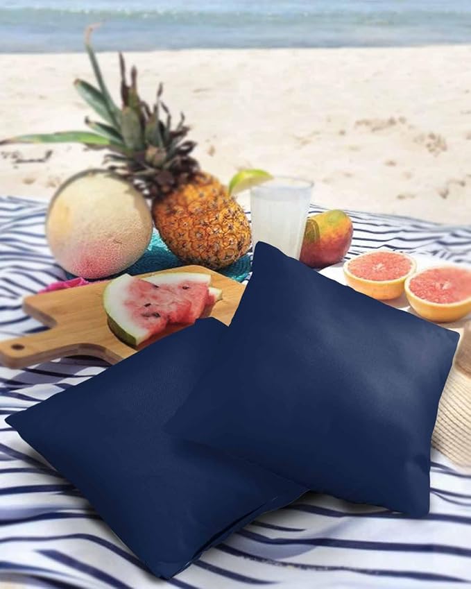 Outdoor Waterproof Throw Pillow Covers Set of 2 Navy Blue Pillowcases 18x18 Inches Solid Color Patio Decorative Pillows Cushion Case Patio Pillows for Couch Bed Chair Garden