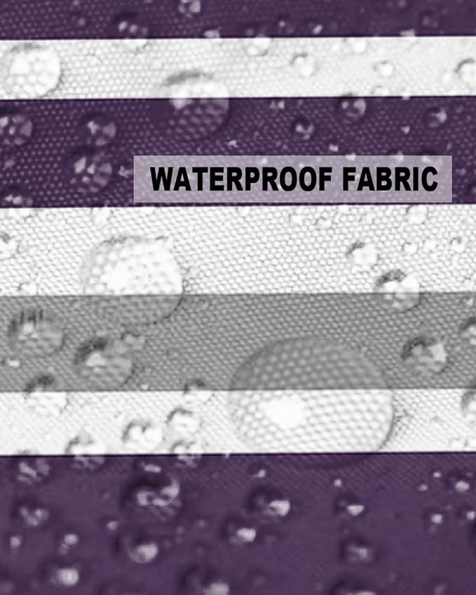 Outdoor Waterproof Lumbar Throw Pillow Covers Set of 2 Grey Purple Stripes Decorative Outdoor Pillows Cushion Case 20x12 Inch Classic Striped Patio Pillows for Couch Sofa Bed Garden Home Decor