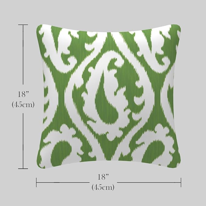 Pack of 2 Outdoor Waterproof Decorative Throw Pillow Covers for Patio Furniture, 18x18 Inch Square Fade Resistant Patio Garden Cushion Covers for Couch Bed Sofa, Paisley Green