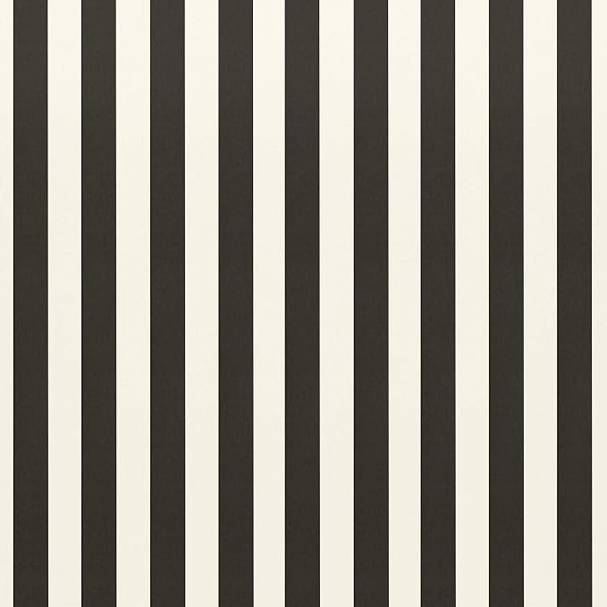 RSH DECOR Set of 6 Outdoor Pillow with Polyester Pillow Cases, Water & Fade Resistant Fabric, 17" Square, 20x12 Lumbar, 20x6 Neck Roll - Black & White Stripes