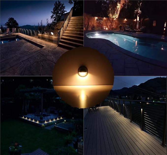 Pack of 30 Warm White Low Voltage LED Deck Lights kit Φ1.38 Outdoor Garden Yard Decoration Lamp Recessed Landscape Pathway Step Stair Warm White LED Lighting, Black