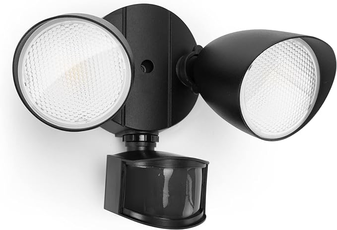 LUTEC 32W 3500 Lumen LED Security Lights Motion Sensor Light Outdoor, 5000K Daylight, IP65 Waterproof, Dusk to Dawn, Hardwired Motion Detector Flood Light for Garage, Yard, Porch-Black