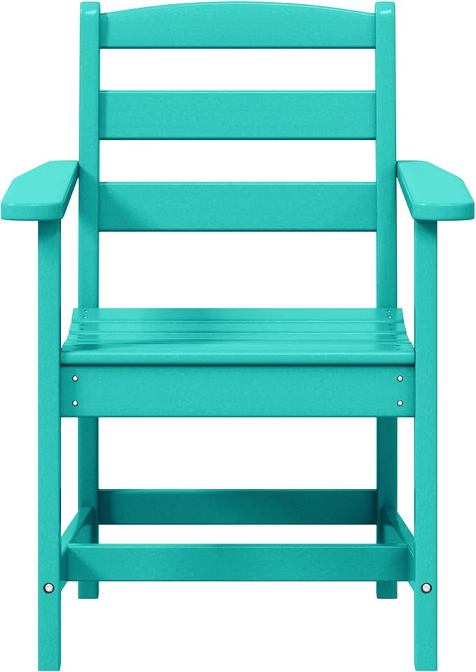 WestinTrends Ashore Outdoor HDPE Patio Classic Dining Arm Chair, Turquoise