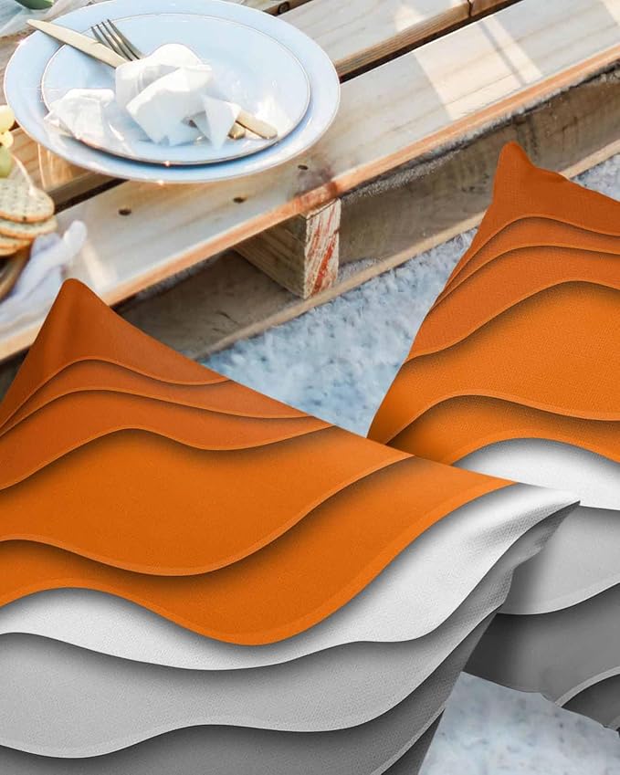 Outdoor Pillows 26x26 Waterproof Outdoor Pillow Covers Orange Gray Ombre Polyester Throw Pillow Covers Garden Cushion Decorative Case for Patio Couch Decoration Set of 2 Gradual Texture
