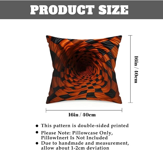 16x16 Inch Outdoor Pillow Covers Set of 2 Waterproof Throw Pillow Covers Decorative Couch Cushion Covers 3D Brown Checkered Square Pillowcases Protectors for Patio Garden Sofa