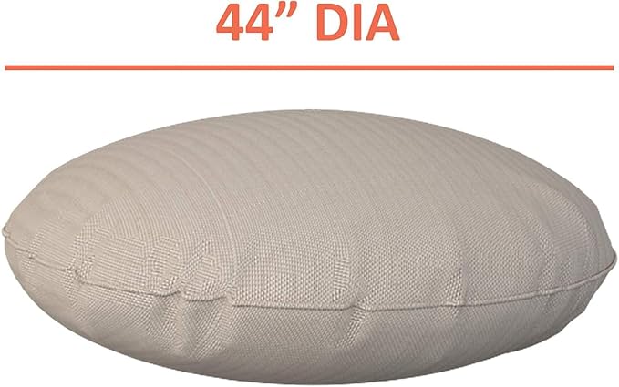 Covers & all Round Pillow Cover, Weather & UV Resistant Water Repellant Protector for Pillows Home Office Living Room Decor Chair Sofa Couch, with Zippers (44" Diameter x 5" H, Beige)