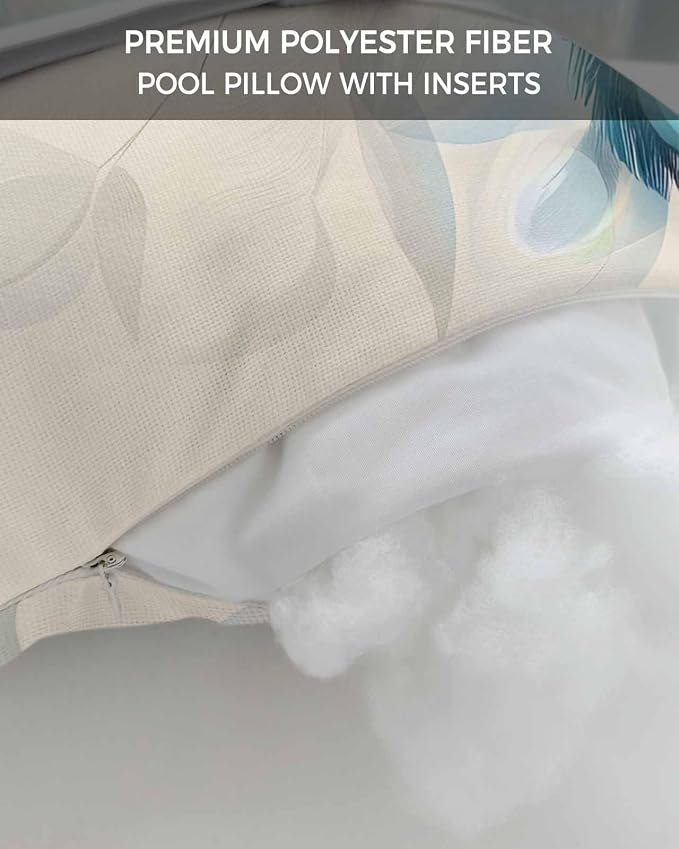 Pack of 2 Outdoor Lumbar Cushions with Inserts, Modern Blue Peacock Feather Animal Pattern Waterproof Fluffy Fade Body Pillows, Patio Furniture Pillow for Home Balcony Garden Decor 11x16IN