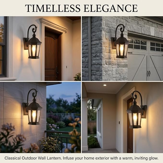Brown Exterior Wall Sconces, 21'' Large Outdoor Porch Light Fixtures