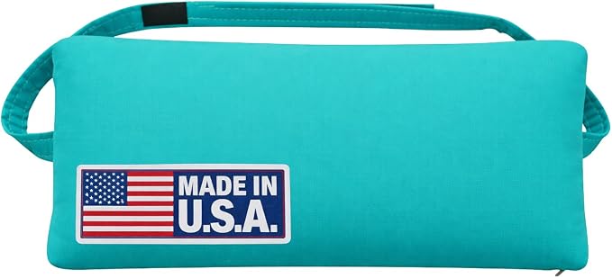 Sunbrella Headrest/Lumbar Pillow with Velcro Strap, Aruba (Turquoise) | Outdoor Pillow for Chaise Loungers, Pool Chairs & Patio Furniture, 18" x 8" x 3"