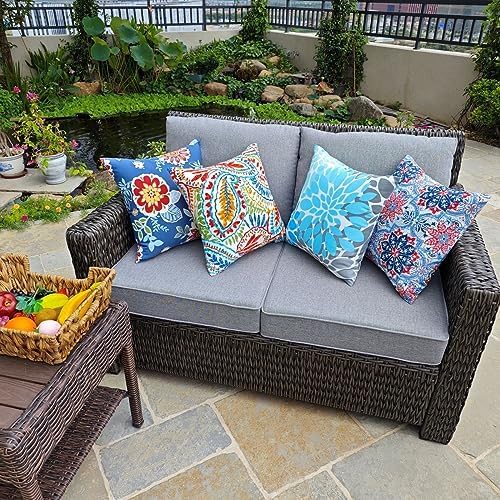 JMGBird Outdoor Throw Pillows Decorative Outdoor Accent Pillows with Insert | Outdoor Throw Pillows Patio Pillows with Inserts Square Decorative Pillows for Patio Furniture