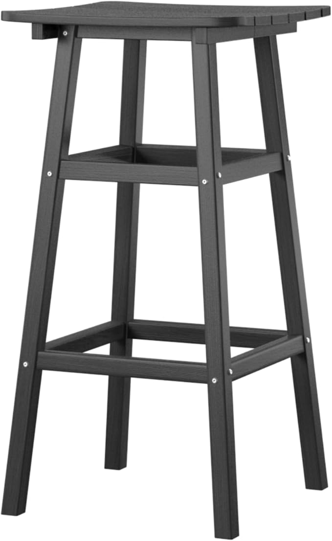 Outdoor Bar Table, HDPE Patio Bar Table, Weather Resistance Outdoor Balcony Tables for Spas, Cafes, Swimming Areas, Lodges and Hotels - Black