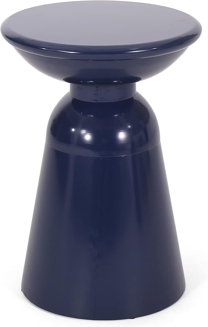 Set of 2 Outdoor Side Tables, Navy Blue