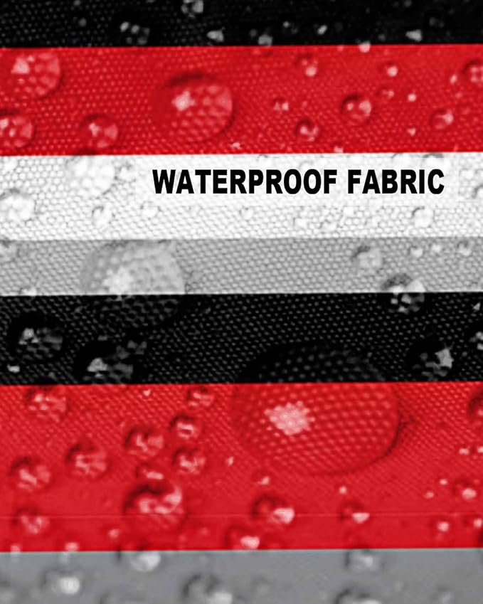 Pack of 2 Red Black Grey Stripes Outdoor Pillow Waterproof Covers 20x12 inch, Geometric Mexican Style Polyester Throw Pillow Covers Garden Cushion Decorative Case for Patio Couch Decoration