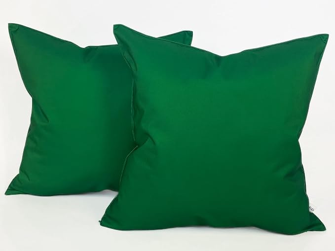 Pack of 2 Outdoor 20''x20'' Waterproof Green Throw Pillow Covers Decorative Square Patio Pillows for Patio Furniture (Amazon)