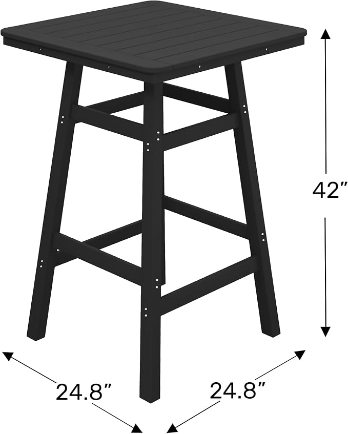 WestinTrends Malibu Square Outdoor Patio Bistro Bar Table with Umbrella Hole 42" Tall, Teak