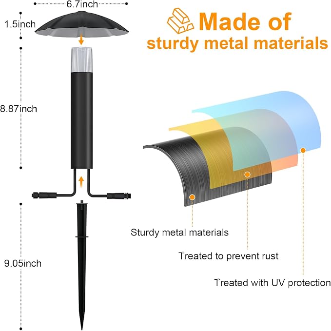 6-Pack Low Voltage Pathway Lights Kit: 24V Plug-in Landscape Lighting kit with Remote/Dusk to Dawn, 3W 3000K, IP65 - All-in-One Set, Easy DIY Install