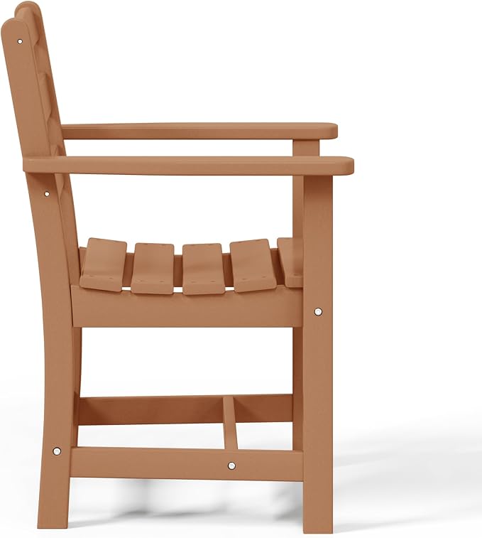 WestinTrends Ashore Outdoor HDPE Patio Classic Dining Arm Chair, Teak