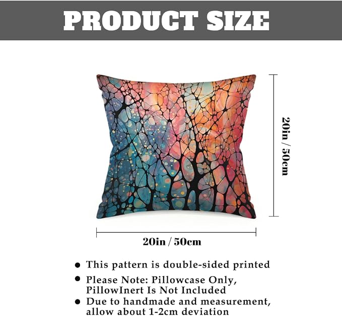 20x20 Inch Outdoor Pillow Covers Set of 2 Waterproof Throw Pillow Covers Decorative Couch Cushion Covers Abstract Colored Glass Square Pillowcases Protectors for Patio Garden Sofa
