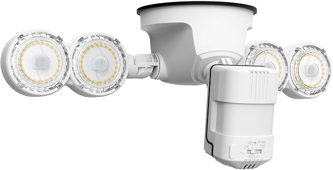 SANSI 30W 4000LM Motion Sensor Outdoor Lights, IP65 5000K (White) | 4 Modes Motion Lights for Outside, 320° Wide Angle LED Flood Lights Security Lights for Soffit, Backyard, Garage, Yard, Porch