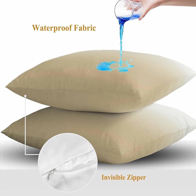 Farm Yellow Outdoor Waterproof Throw Pillow Covers Set of 2, 16"x16", Gradient Decorative Pillow Covers Outside Cushion Case for Patio Porch Garden