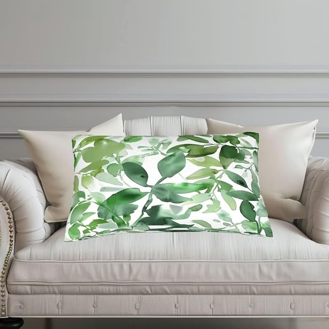 16x24 Pillow Covers Pack of 2, Green Pillows Fall Decorative Pillows, Plant Throw Pillows Lumbar Cushion Covers, Rectangle Throw Pillow Covers for Sofa Farmhouse Room Decor, Gifts, 40x60 cm -hs111