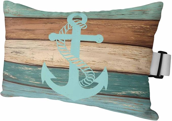 Outdoor Lumbar Cushions with Inserts, Retro Gradient Anchor Farm Wood Grain Waterproof Fluffy Fade Body Pillows, Patio Furniture Pillow for Home Balcony Garden Decor 12x20IN