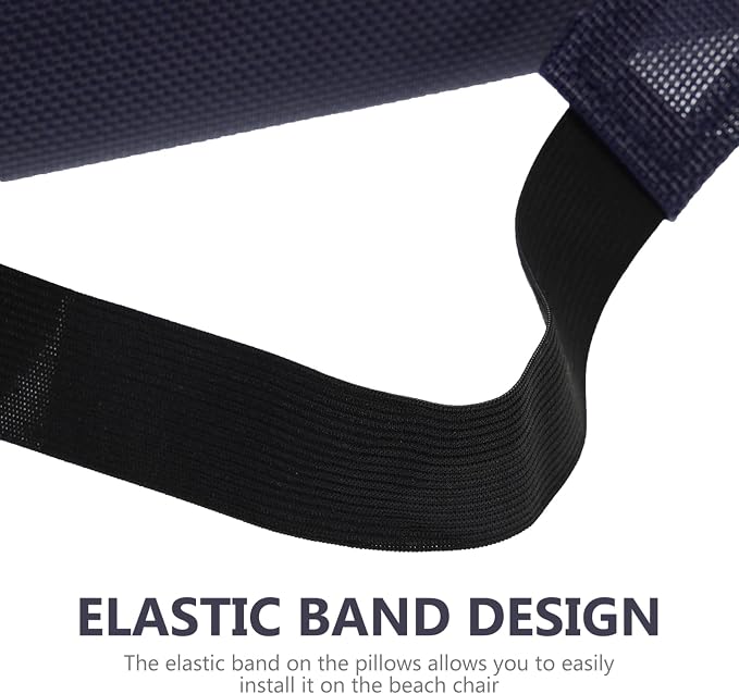 Yardwe Folding Chair Pillow Headrest Cushion for Outdoor Patio Beach Lounge Chair with Elastic Band and Detachable Cover 13.77X6.49X2.16 Inch