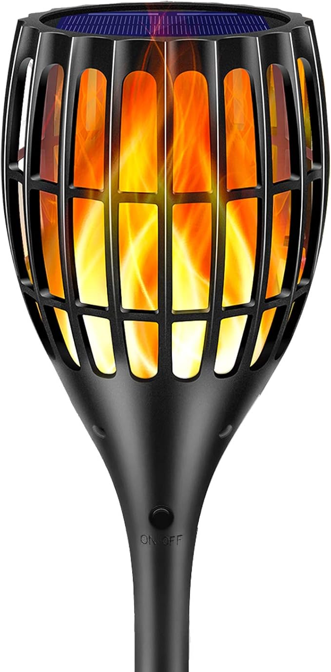 Solar Lights Outdoor 43" Flickering Flame Solar Torch Lights | 99 LED Higher & Larger Solar Flame Lights for Halloween Decor, Waterproof Solar Garden Lights for Garden Patio Pathway Yard