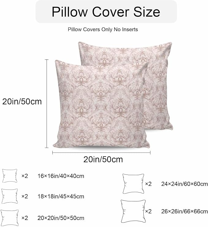 Vintage Baroque Waterproof Outdoor Pillow Covers Set of 2 Home Decor, Country Abstract Scroll Floral Printed Pillowcase Patio Pillow Covers for Couch Bench Furniture Garden 26x26in