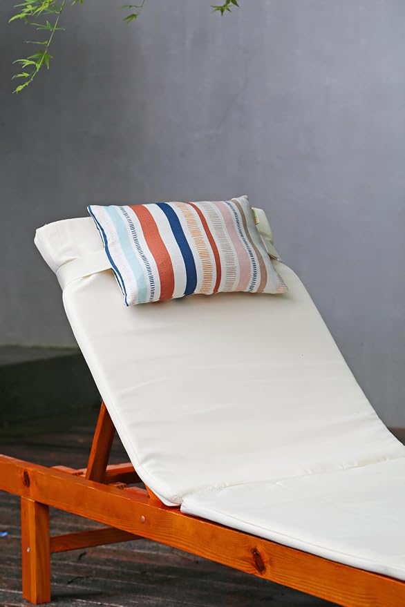 Outdoor Pillow for Chaise Lounge Chair, Adirondack Chair Head Resting Cushion, Waterproof with Adjustable Elastic Stripe for Garden Furniture Decorative 2 Pack 11”*16”