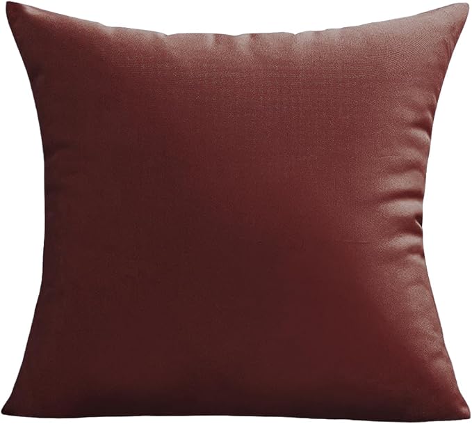 VAKADO Outdoor Waterproof Throw Pillow Covers 18X18 Set of 2 Decorative WineRed Patio Furniture Cushion Cases Outside Decor for Couch Garden Bench Porch