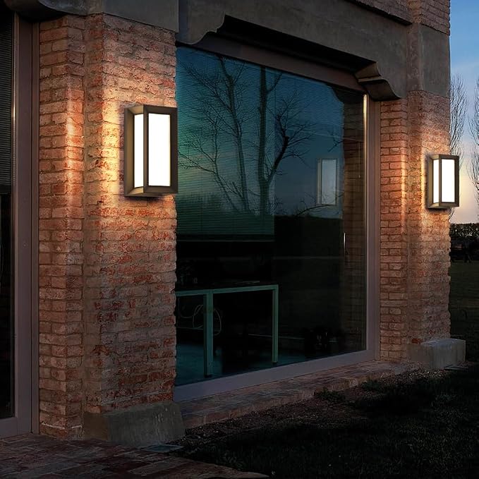 Dusk to Dawn Outdoor Wall Light, 3000k Black Exterior Wall Fixtures,Modern Exterior Wall Sconce LED,Ouside Light for House Garage Walkway Backyard Garden