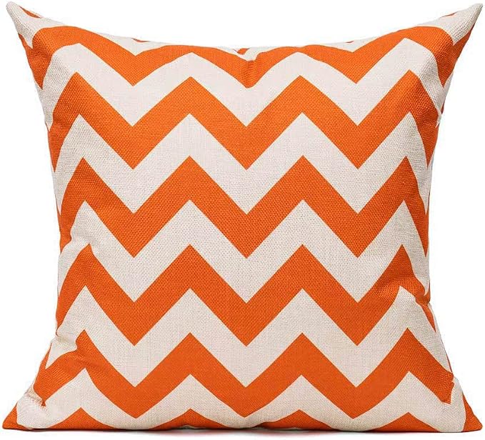 All Smiles Outdoor Waterproof Throw Pillow Covers 16X16 Set of 4,Orange Decorative Cushion Covers Boho Decorations Outside for Patio Furniture Porch Seat Chair Couch Sofa Living Room Geometric