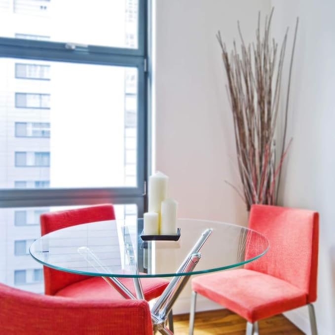 Round Clear Tempered Glass Table Top 36 Inch with 1/2 Inch Thick Ogee Polished Edge Ideal for Tables Desks Workspaces and Outdoor Furniture by Fab Glass and Mirror