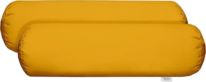 RSH Décor Sunbrella Neck Roll Pillows – Set of 2 | 20” x 6” | Outdoor Bolster for Patio, Deck, Porch, or Poolside Furniture | Water & Fade-Resistant | Canvas Sunflower Yellow