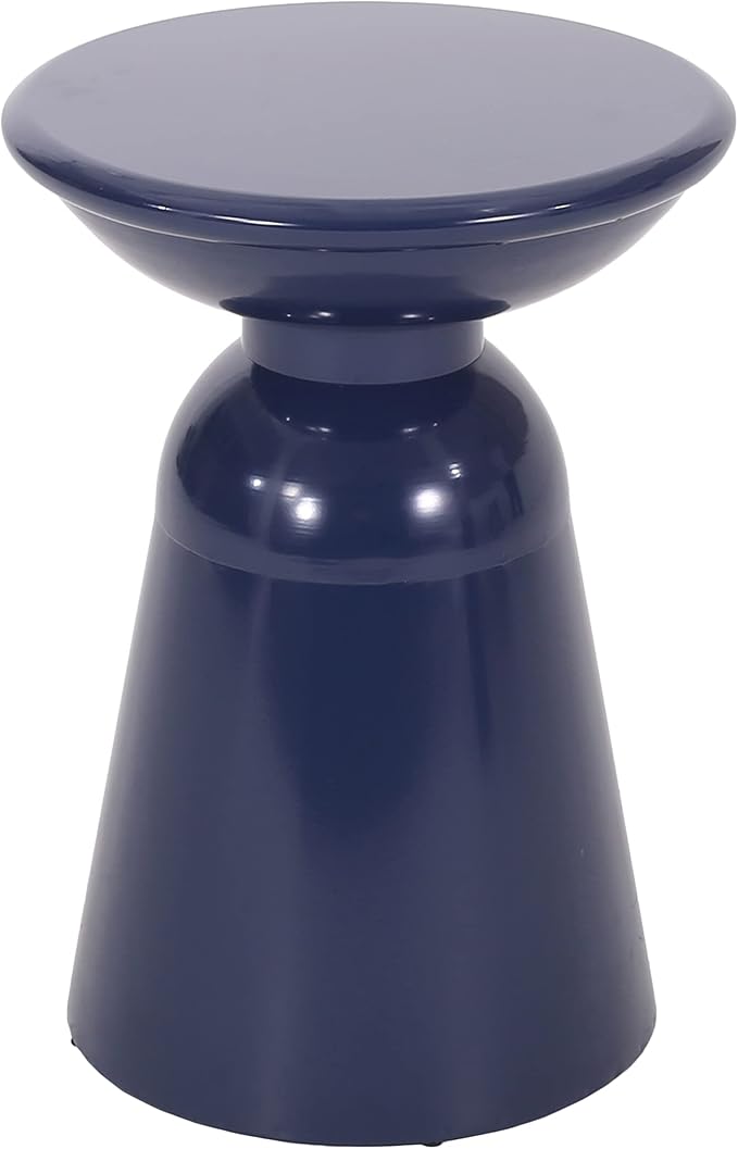Set of 2 Outdoor Side Tables, Navy Blue