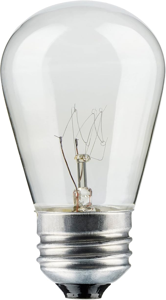 Satco S8035 Incandescent Indoor/Outdoor String Lights, Black, Bulbs Included, 24 Feet (Pack of 1)
