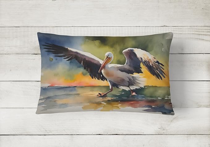 Caroline's Treasures DAC2851PW1216 Pelican Throw Pillow Machine Washable, Indoor Outdoor Decorative Pillow for Couch, Bed or Patio, 12HX16W