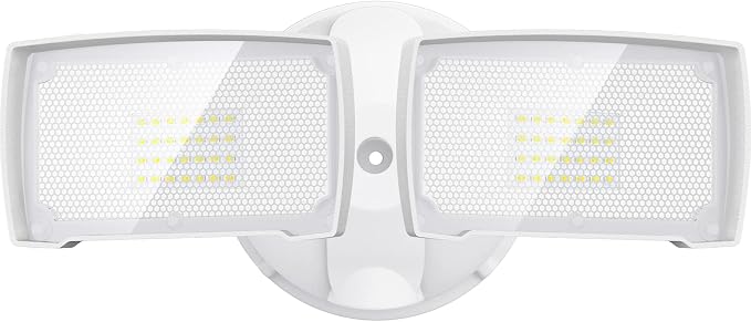 LEPOWER 28W Flood Lights Outdoor - 3000LM Brightness LED Security Lights | Switch Controlled Wall Mount Exterior Flood Light with 2 Heads, 5500K, IP65 Waterproof for Garage, Yard, Porch, Garden, White